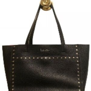 Nicole Miller New York Black Hudson Studded Tote Bag (060)